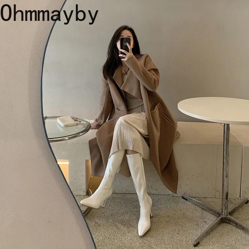 Zimní dámské dlouhé boty Módní tenké vysoké podpatky Kozačky po koleno Dámské Černé Hnědé Sexy Žena Rytířské Boty dámské boty