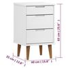 VidaXL Bedside Table MOLDE White 40x35x65 Cm Solid Pine Wood 350499
