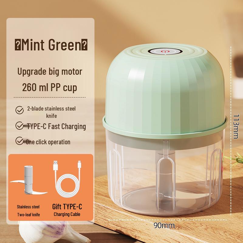 

Беспроводная многофункциональная чеснокодавилка и мясорубка - бытовой кухонный комбайн для детского питания. PP Cup + 2-Blade