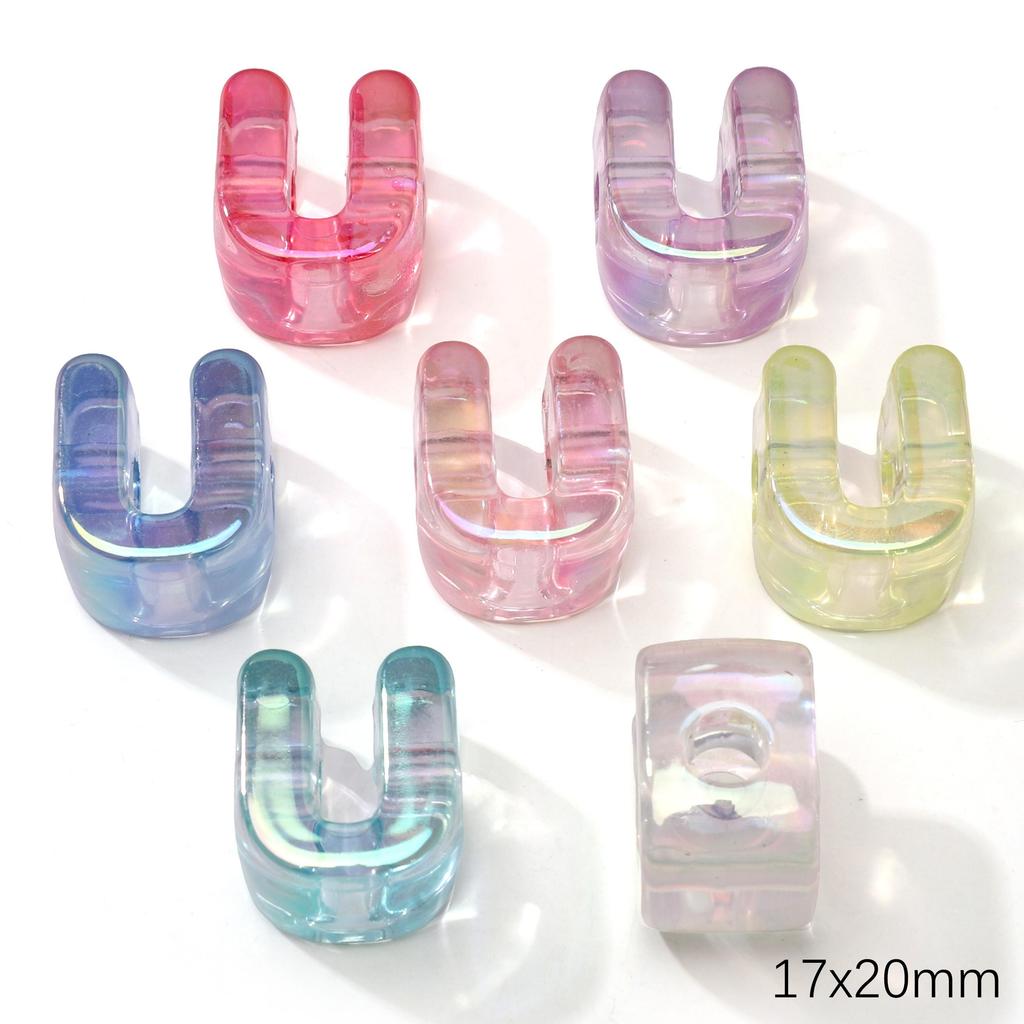 5 Stück Acrylperlen Regenbogen Sonnenschein Buchstabenperle für DIY Halskette Armband Ohrringe Schmuckherstellung Bastelzubehör