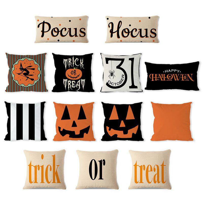 Stylish Halloween Pumpkin Decorative Pillowcases With Invisible Zipper Design