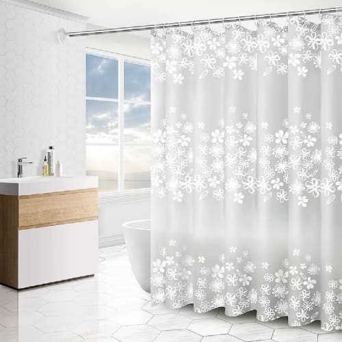 Windecood Shower Curtain, Waterproof and Mildew Resistant, with Curtain Rings, Shower Room Curtain, Bathroom Curtain, Bathtub Curtain with Rings, Bath