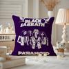 Black S-S-S-Sabbath Band Cushion Cover Pattern Printed Pillowcase For Living Room Sofa Cushion Cover & Bedroom Decor