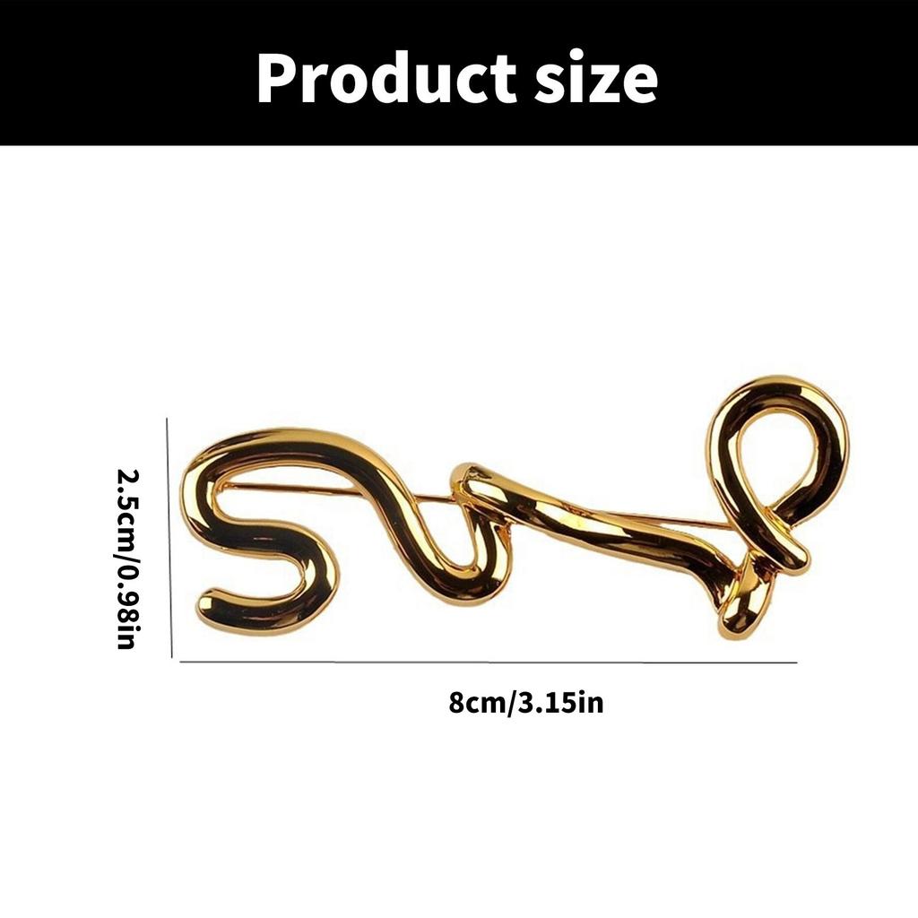 Creative Personalize Letter Brooch for Unique Styles In Various Occasions With Sturdy Alloy Materials Daily Use