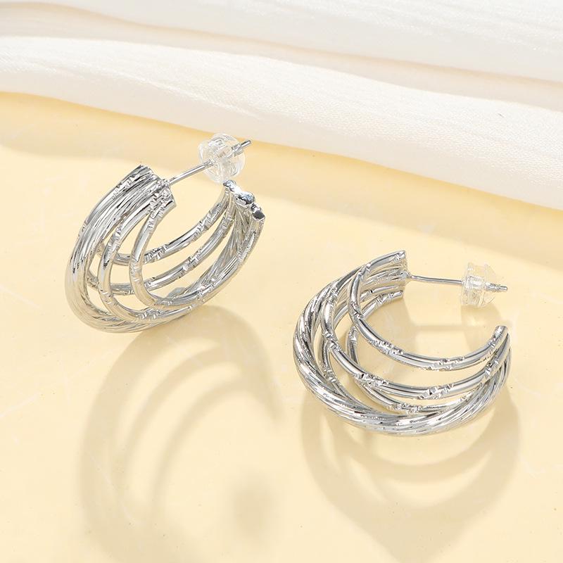Huazi Style Zircon Stud Earrings for Women - Gold-Plated, Non-Fading Luxury Jewelry