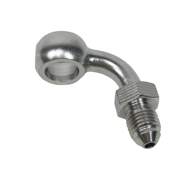 

Stainless Steel 3/8 10mm AN3 90 Degree Banjo Brake Line Adaptor Fitting For Harley Touring Road King FLHX FLHT Sportster
