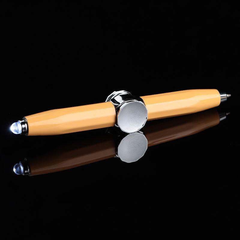 Creative Luminous Multifunction Spinner Pen with LED Light – Writable Decompression Ballpoint.