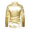 Men Retro Glossy Shirt Lapel Button-up Shirt with Sequins Vintage Formal Shirt for Disco Bars Nightclubs Parties