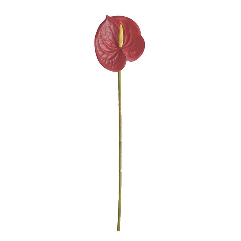 1 Branch Artificial Flower Real Touch Anthurium Lotus Artistic 3D Printing Elegant Vivid Fake Anthurium Flower Photography Props