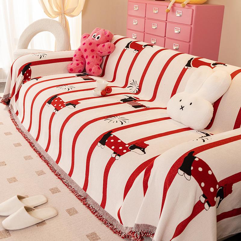 Dopamine Cartoon Sofa Cover, High Sense  New Sofa Towel, A Whole Full Cover Sofa Cushion Cover