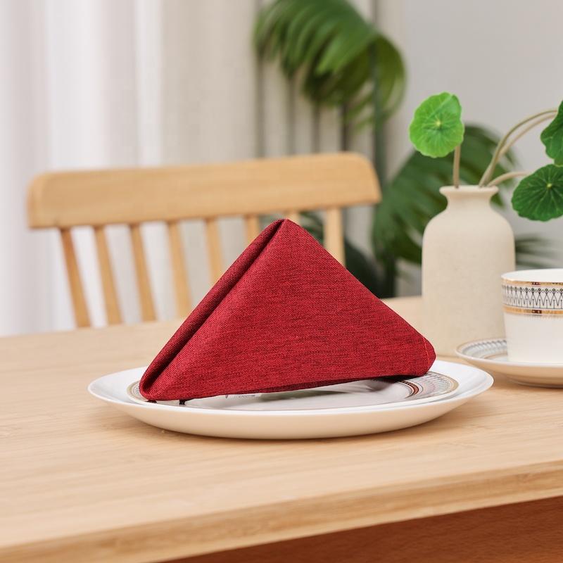 Table Linens Cotton Napkins Luxury Soft and Comfortable Latest Wedding Decoration Cloth Handmade Red Plain Weave Square Napkin