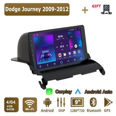 Autoradio Android Carplay pour Dodge Journey 2009-2012 Lecteur multimédia Unité principale Stéréo Navigation GPS BT WIFI 4 + 64 Go