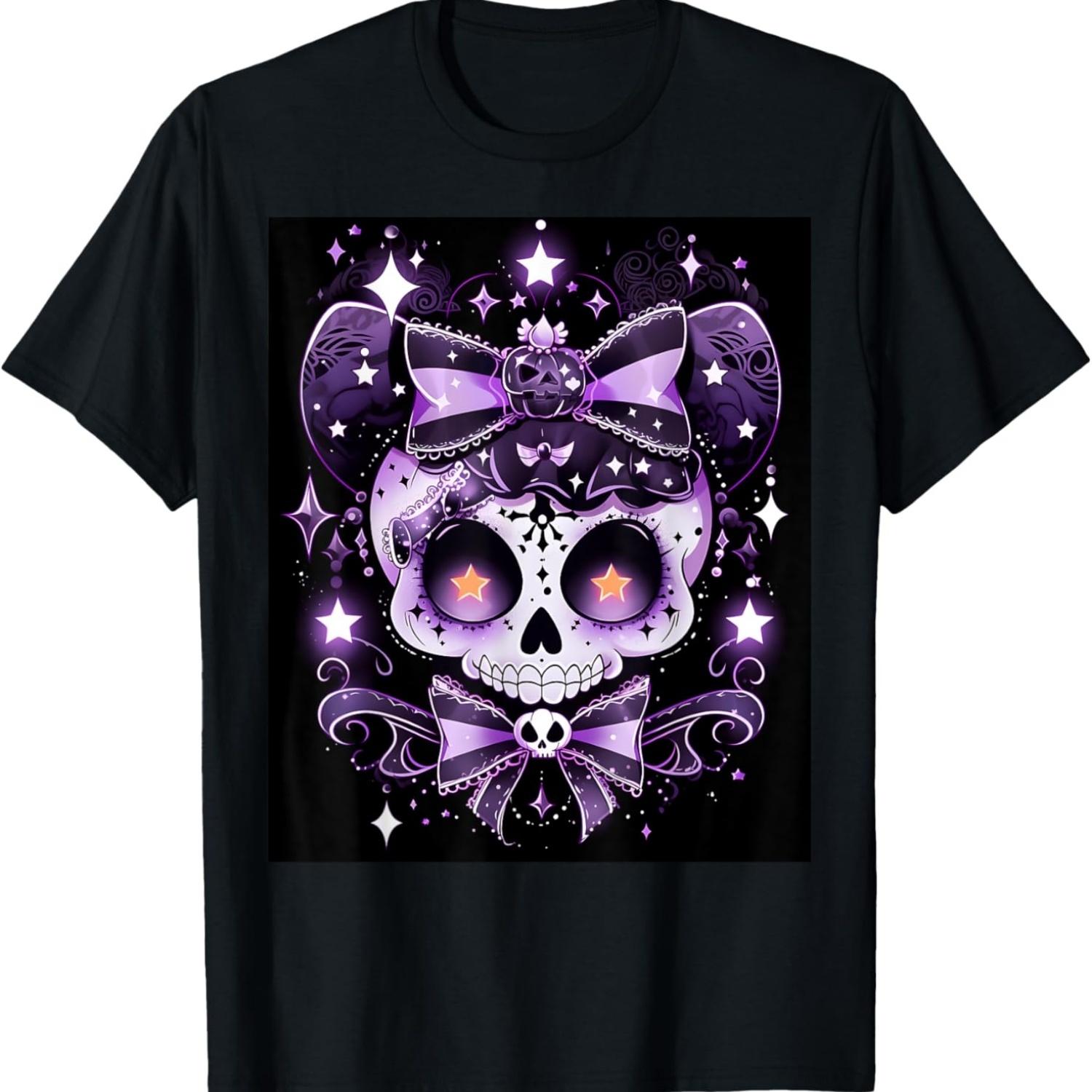 Summon the Spirit of the Night_ Enchanting Halloween Skull T-Shirt S чёрный
