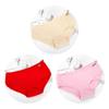 3Pcs/Set Women Cotton Briefs Solid Color Panties Comfortable Mid Rise Underpants Breathable Daily Girls Underwear