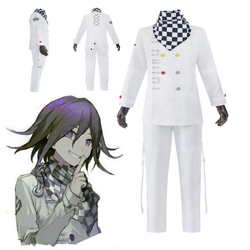 Danganronpa V3 Anime Ouma Kokichi Cosplay Costume School Uniform Cloak Set Full