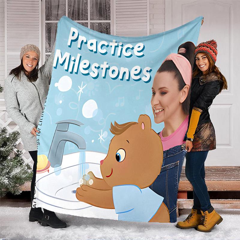 1pc Ms Rachel4 Theme Blanket - Digital Print, Polyester, Cozy for All Seasons, Perfect for Outdoor, Camping, and Travel