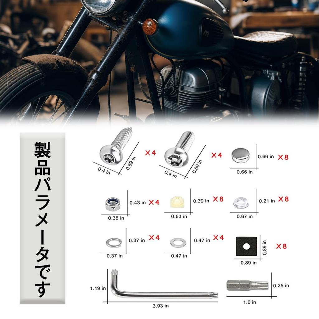 Kennzeichenschrauben [54 Stück] Diebstahlsichere Schrauben, Sicherheitsschrauben, Edelstahl-Schraubenwerkzeuge, Kennzeichenschraubenzubehör für alle Modelle