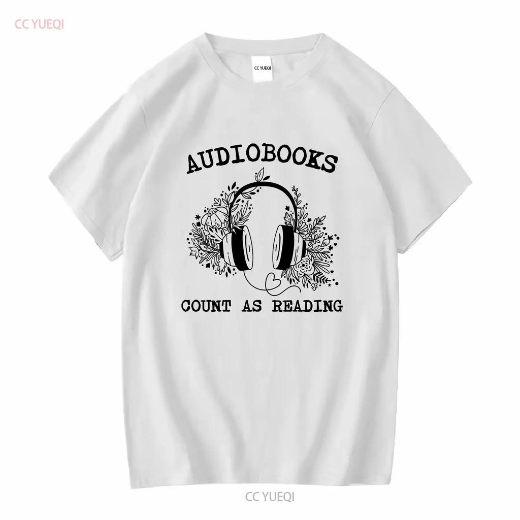 Audiobooks Count As Reading Book Lover T Shirt for Her Cute Comfort Colors Bookish Booktok Long or Short Sleeves Vintage