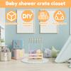 Wooden Baby Shower Crate Closet Sturdy DIY Baby Storage Crate Hamper Basket for New Parent Baby Shower Gift Crate with Handle