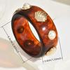 Lightweight Resin Pearl Shell Bracelet Wide Chunky Wrap Wristbands Cuff Bracelet  Women