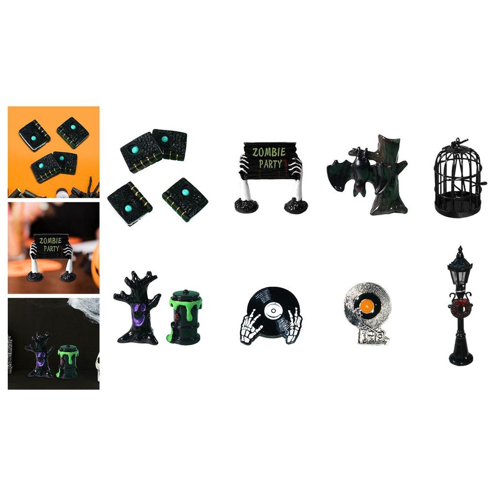 Halloween Figuren Sammlung zur Szenendekoration mit Mini-Statuen