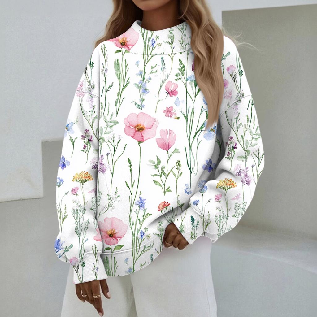 Mock Neck Sweatshirt Women Fall Comfort Oversized Sweatshirt Dressy Pullover Sweatshirts No Hood Cozy Turtleneck Tops