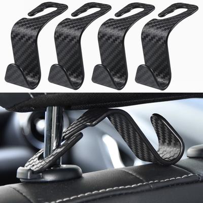 Auto Kohlefaser Kopfstütze Versteckter Haken Autositz Rücken Haken Aufhänger Organizer Halterung für Handtasche Auto Innenzubehör