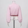 Fashion Brand Suit Pink Loose Long-sleeved Top + Ruffled Skirt Two-piece Set