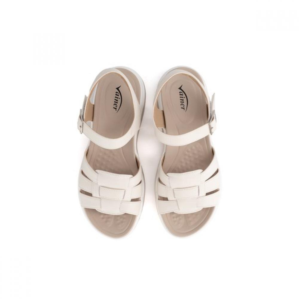 VAINER Women S Lightweight Comfort  Velcro  SandalS Ivory 350f0v1iv