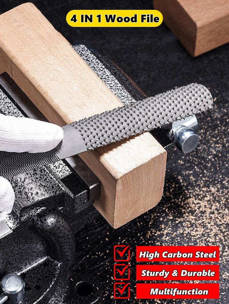 Xiaomi 4 in 1 Wood Rasp File, Premium Grade High Carbon Hand File and Round Rasp,Half Round Flat & Needle Files for Sharpening Wood