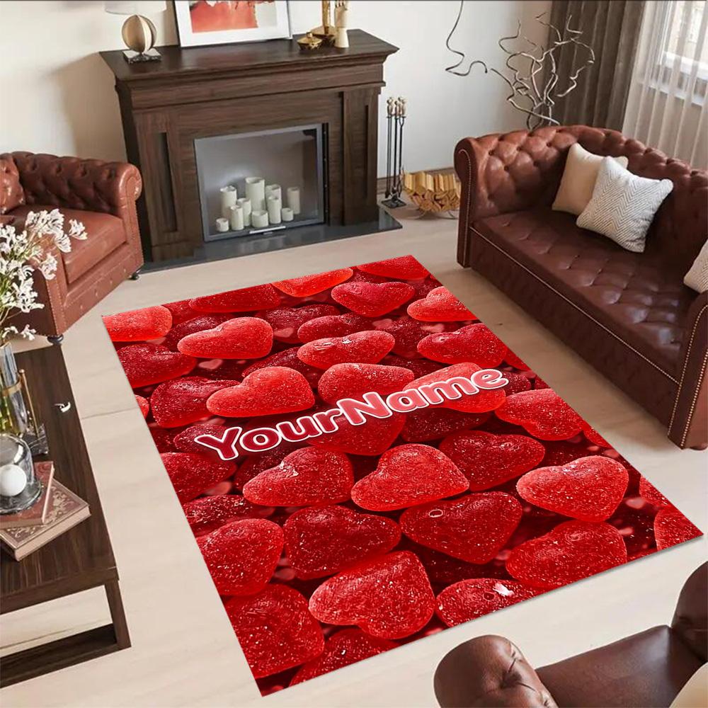 Rose Customize Text Floor Rug Office Rug Suitable for Hallway Kitchen Outdoor Game Room Anti-slip Rug Office Home Decor Best for Christmas
