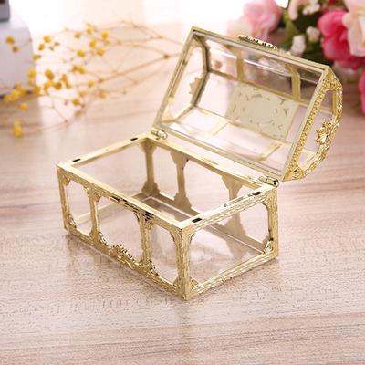 Gold Silber Transparent Pirate Schatz Aufbewahrungsbox Süßigkeiten Schmuckstück für Schmuck Kristall Edelstein Schmuckkästchen Halter Organizer Ohr
