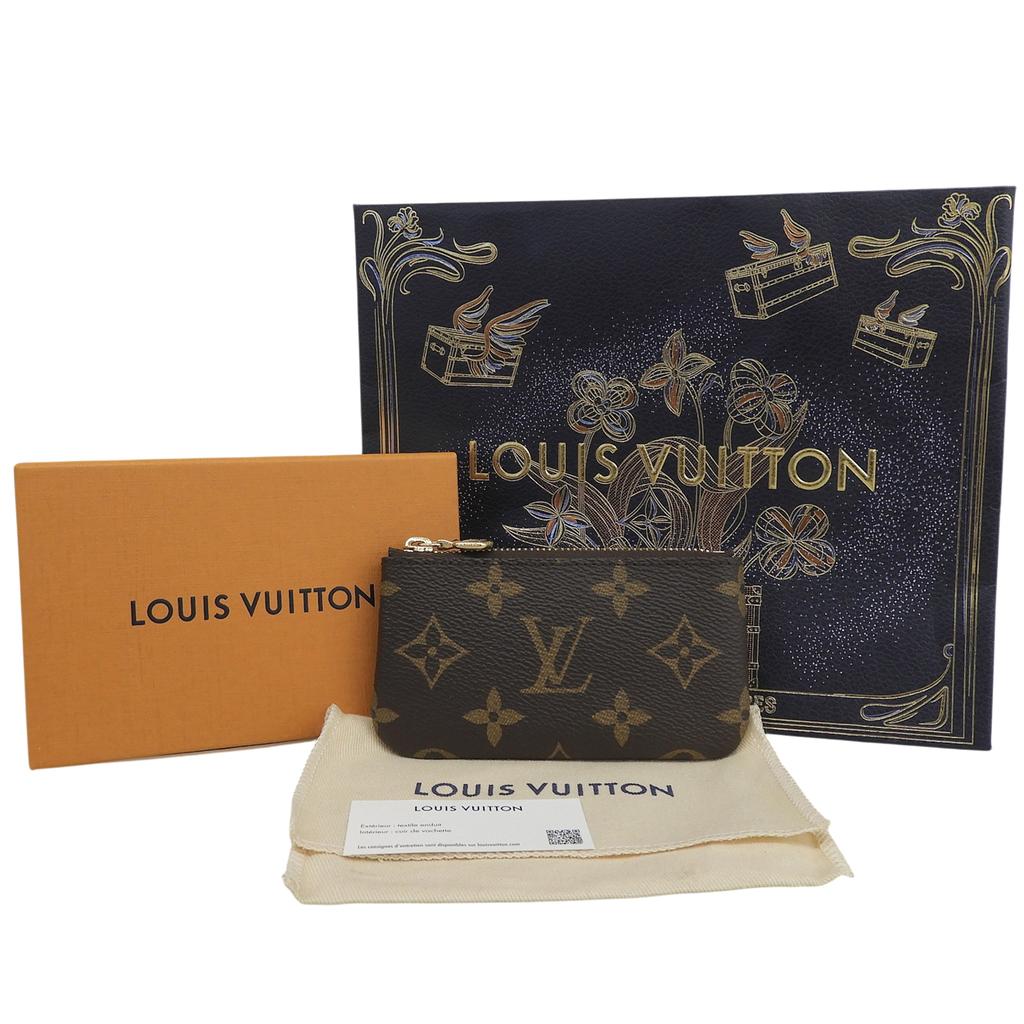 Pristine LOUIS VUITTON Coin Case Card Key Holder Pouch Brown Monogram M62650 Used