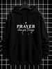 Unisex Hoodie, Easter, Prayer Changes Things Cross Graphic, Pullover Sweatshirt, Casual Streetwear, Spring Autumn Daily Wear, Front Pocket Drawstring 