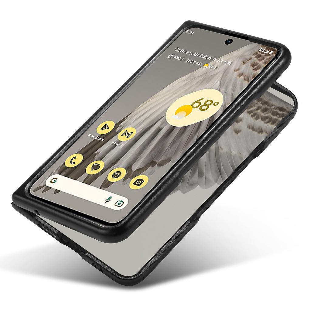 LC.IMEEKE Für Google Pixel Fold Kratzfeste Handyhülle mit Kohlefasertextur PU-Leder+TPU+EVA Rückseite