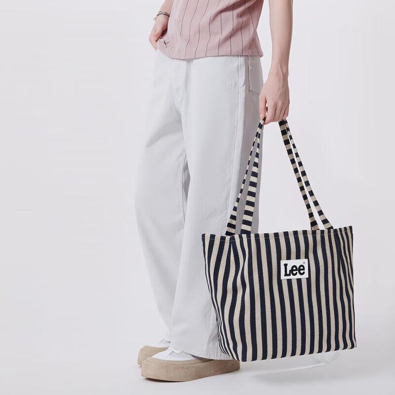 Lee Striped Canvas Tote Shoulder Bag