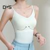Women Underwear Adjustable Shoulder Straps Elastic Bottoming Vest with Chest Pad Traceless Design Ice Silk Tank Vest