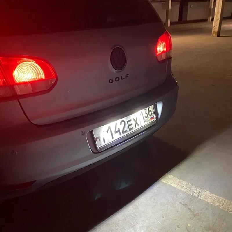 For VW LED Number License Plate Lights Lamp Golf4 5 6 7 Passat B6 CC Eos Polo Superb Seat Leon Altea CANbus No Error White