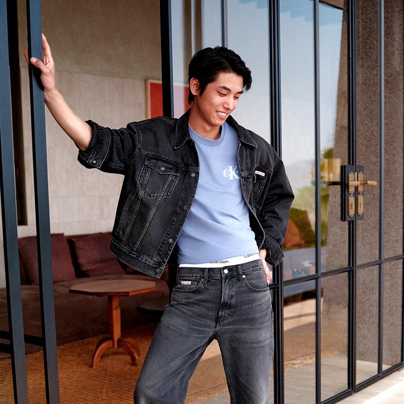 Calvin Klein Retro American Denim Jacket Men Jackets Denim-Gray 4RB796G