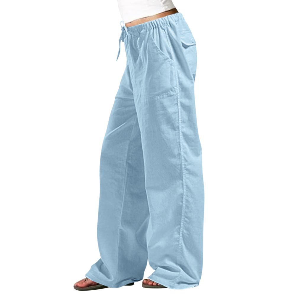 Women's High Waist Loose Cotton Linen Streetwear Pants