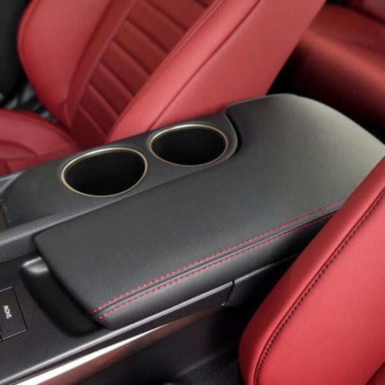 Black Armrest Center Console Lid Cover Red Line For Lexus IS250 IS350 2014-2017
