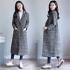 Autumn Korean Style Fashion Women's Plaid Woolen Jacket Slim Thin Long Thick Coat