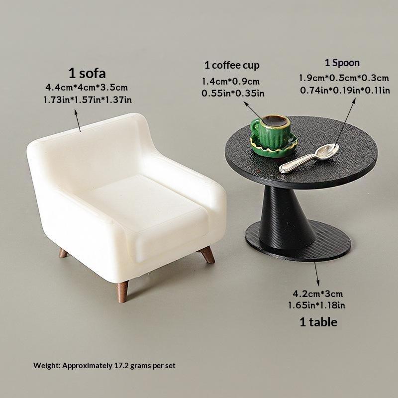[J] 3/4Pcs Decorative Scene DIY Handmade Coffee Cup Ornament Miniature Dollhouse Table Sofa Juice Mini Model Accessories