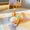 Charming Plush Hot Dog Keychain Creative Fried Egg Design Adorable Doll Accessory Gift