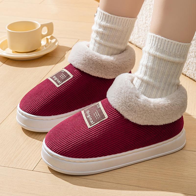 High-top Bags and Cotton Slippers, Platform Shoes for Outdoor Wear In Autumn and Winter, and Fleece Warm Snow Boots for Home Use