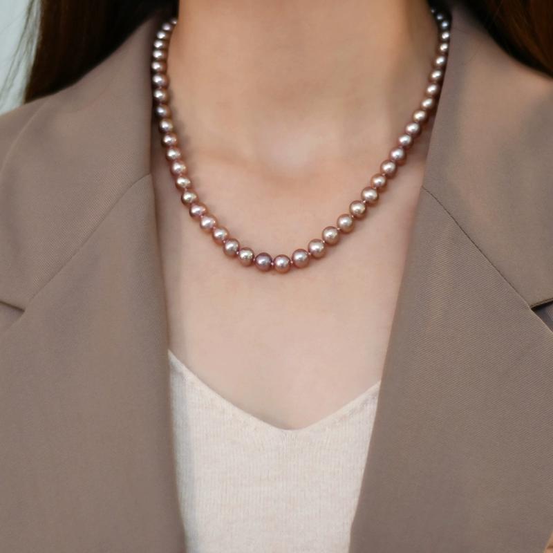 

Натуральный пресноводный жемчуг, ярко-фиолетовый, оранжевый, серебро 925 пробы, ожерелье, цепочка для свитера, роскошные женские новые ювелирные изделия, ожерелье 45cm