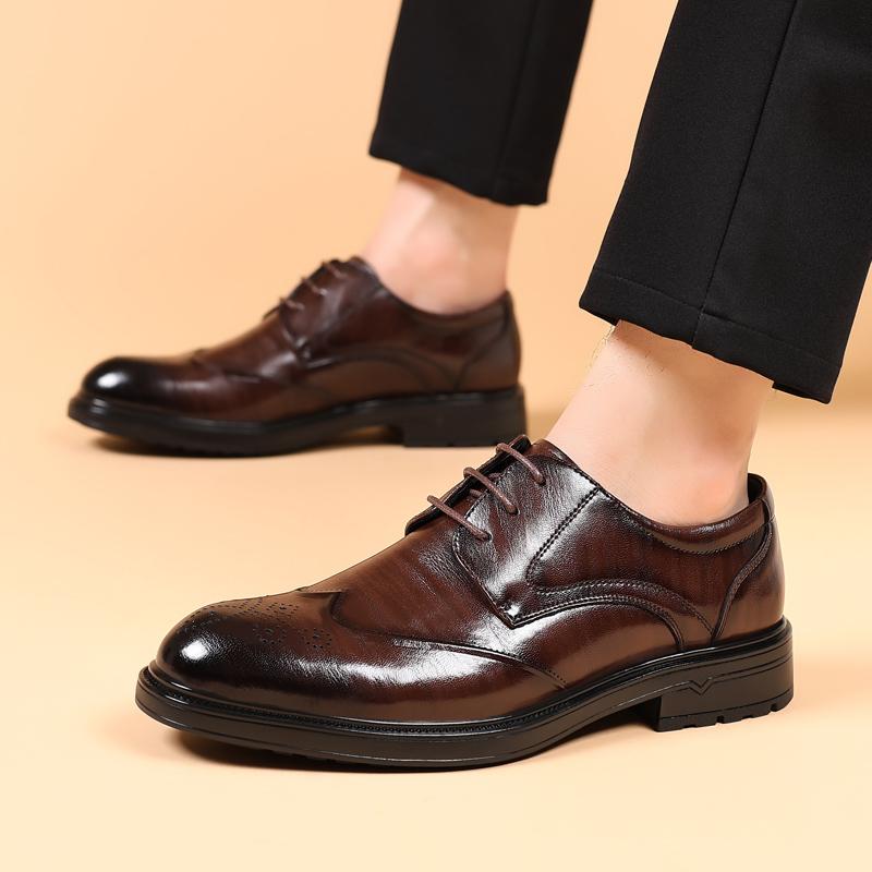 Herren Brogue Business Lederschuhe Klassischer Retro eleganter Stil Arbeit Büro Schwarz braun Anzug Erwachsenen Luxusschuhe Neu Vielseitig
