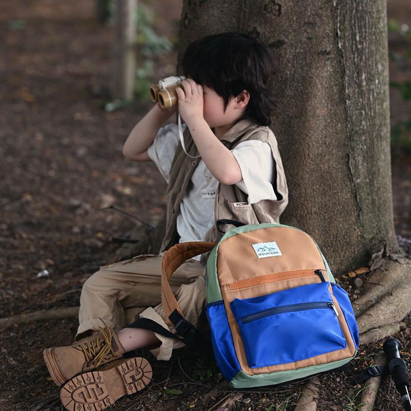 Backpack School Kids With Padded Straps And Color Block Design For Daily Use
