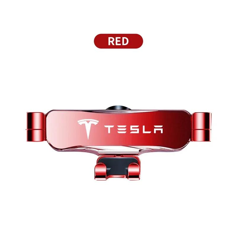 

Car Sticker Tesla Car Phone Holder Air Vent Mount Stand Bracket for Tesla Model 3 Y S X Roadster Cybertruck Juguete SpaceX Auto червоний