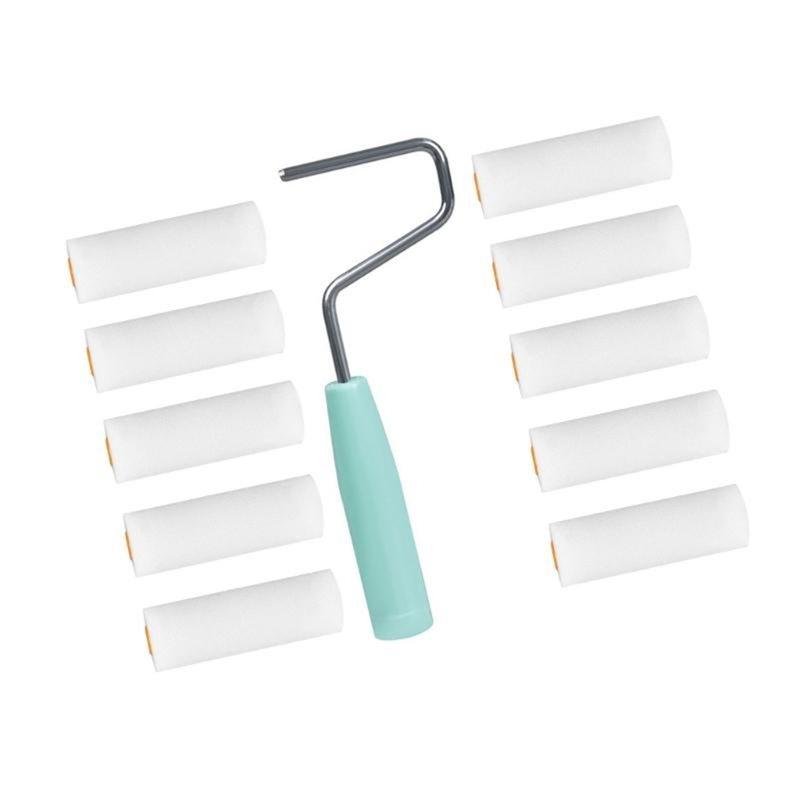 A03F-Reusable Foam Paint Roller Cleaning Equipment 652F Sponge Roller Set With Finger Support 10 Brushes